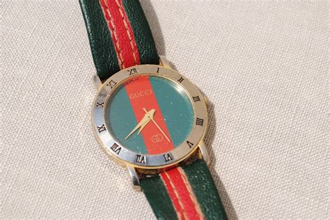 vintage gucci watch red and green|vintage Gucci watch for sale.